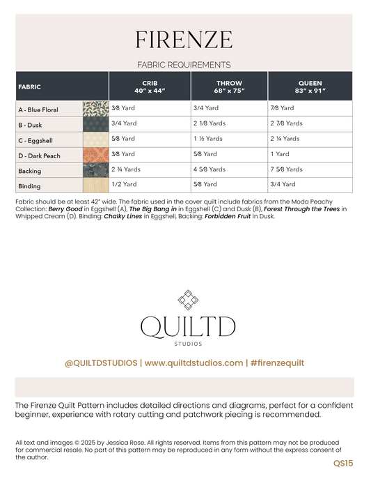 Firenze Modern Quilt Pattern - PDF Download