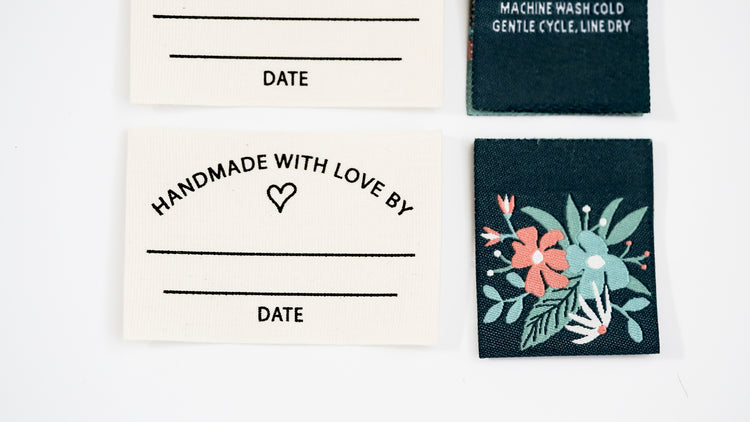 Quilt Labels for Quilts & Bags | Assorted Pack of 8: Woven + Write-On Cotton Quilt Labels