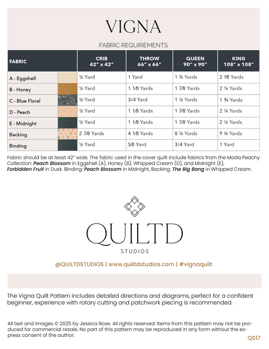 Vigna Modern Quilt PDF | Beginner Friendly Quilt Pattern