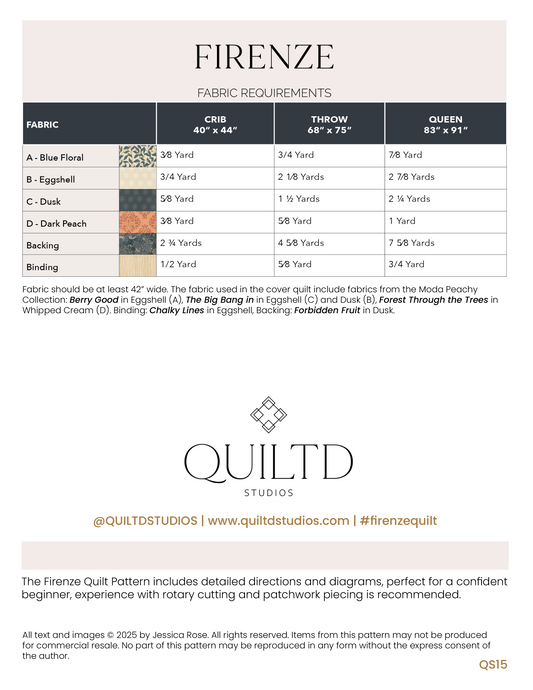 Firenze Modern Quilt Pattern - PDF Download