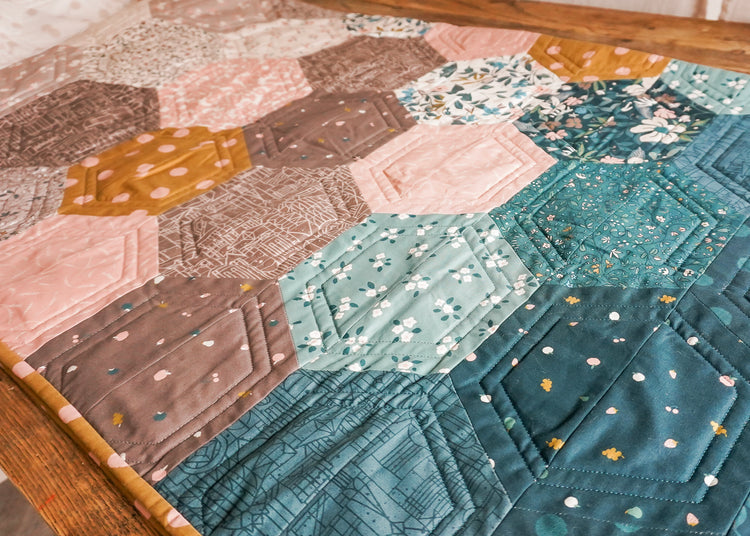 Midnight Hexie Modern Quilt PDF Pattern - Layer Cake Friendly Quilt