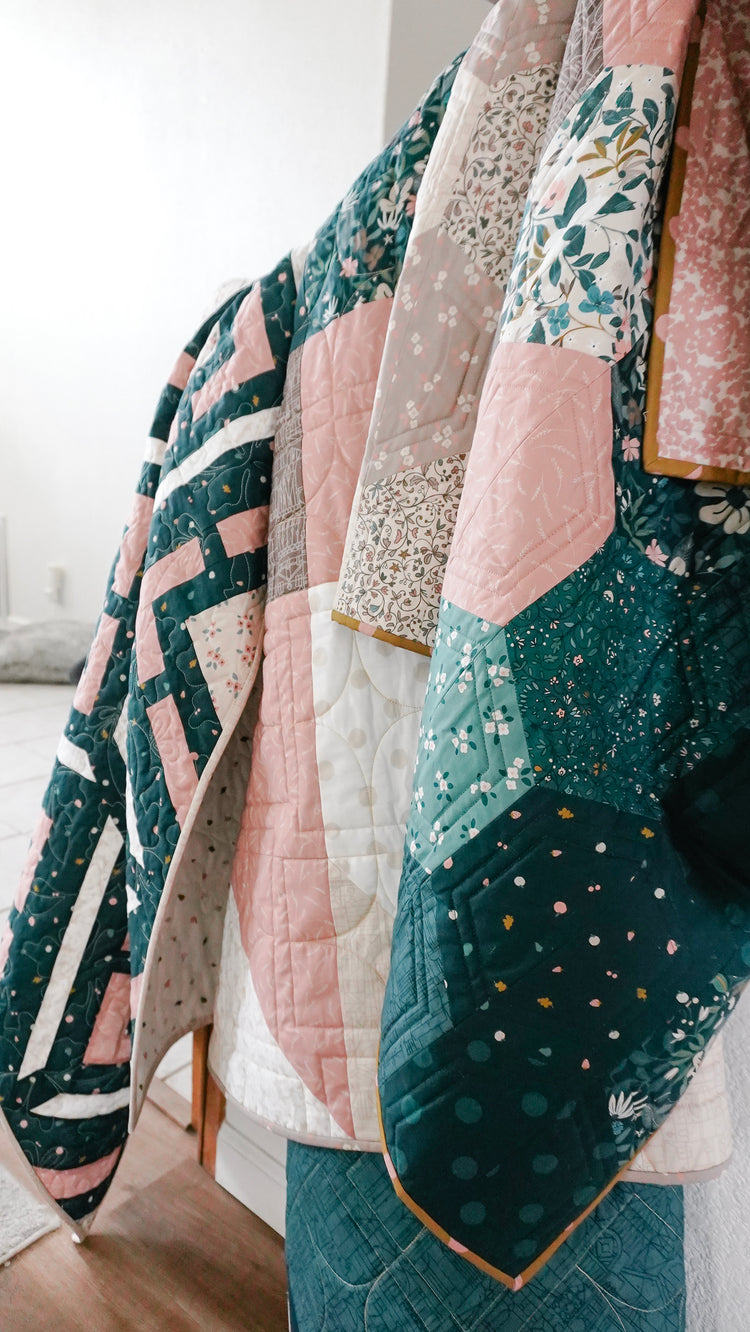 Midnight Hexie Modern Quilt PDF Pattern - Layer Cake Friendly Quilt