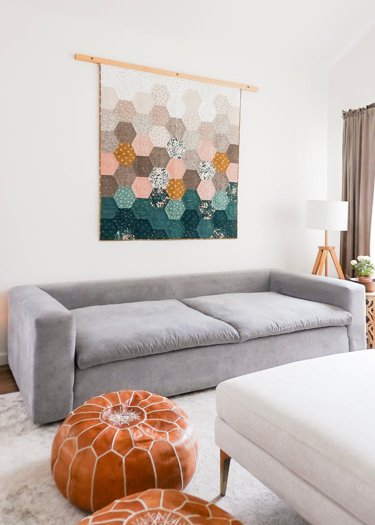 Midnight Hexie Modern Quilt PDF Pattern - Layer Cake Friendly Quilt