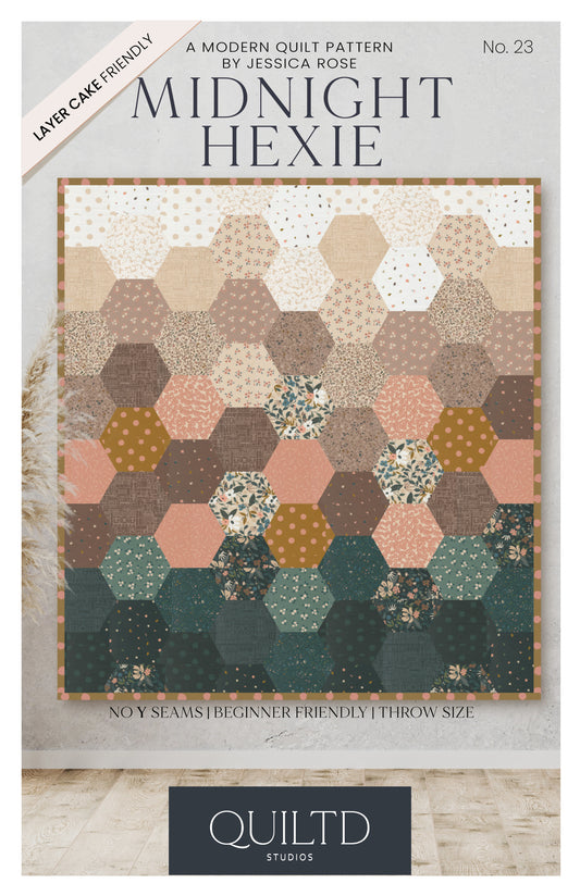 Midnight Hexie Modern Quilt Paper Pattern Wholesale Pack of 5