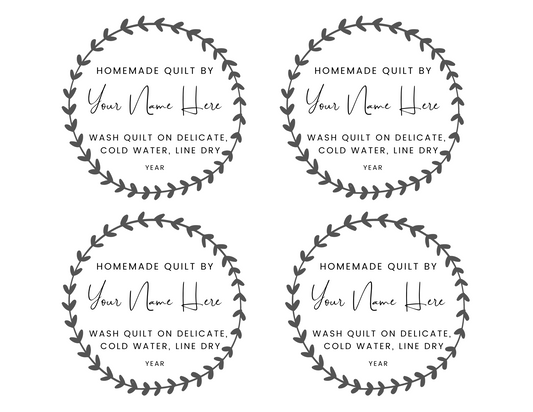 Premium Customizable Modern Quilt Labels