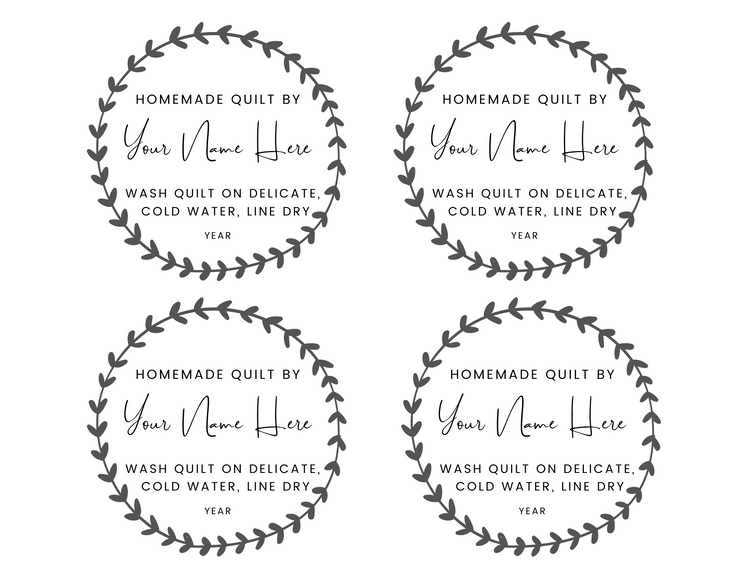 Premium Customizable Modern Quilt Labels