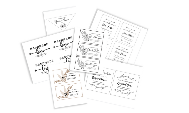 Premium Customizable Modern Quilt Labels